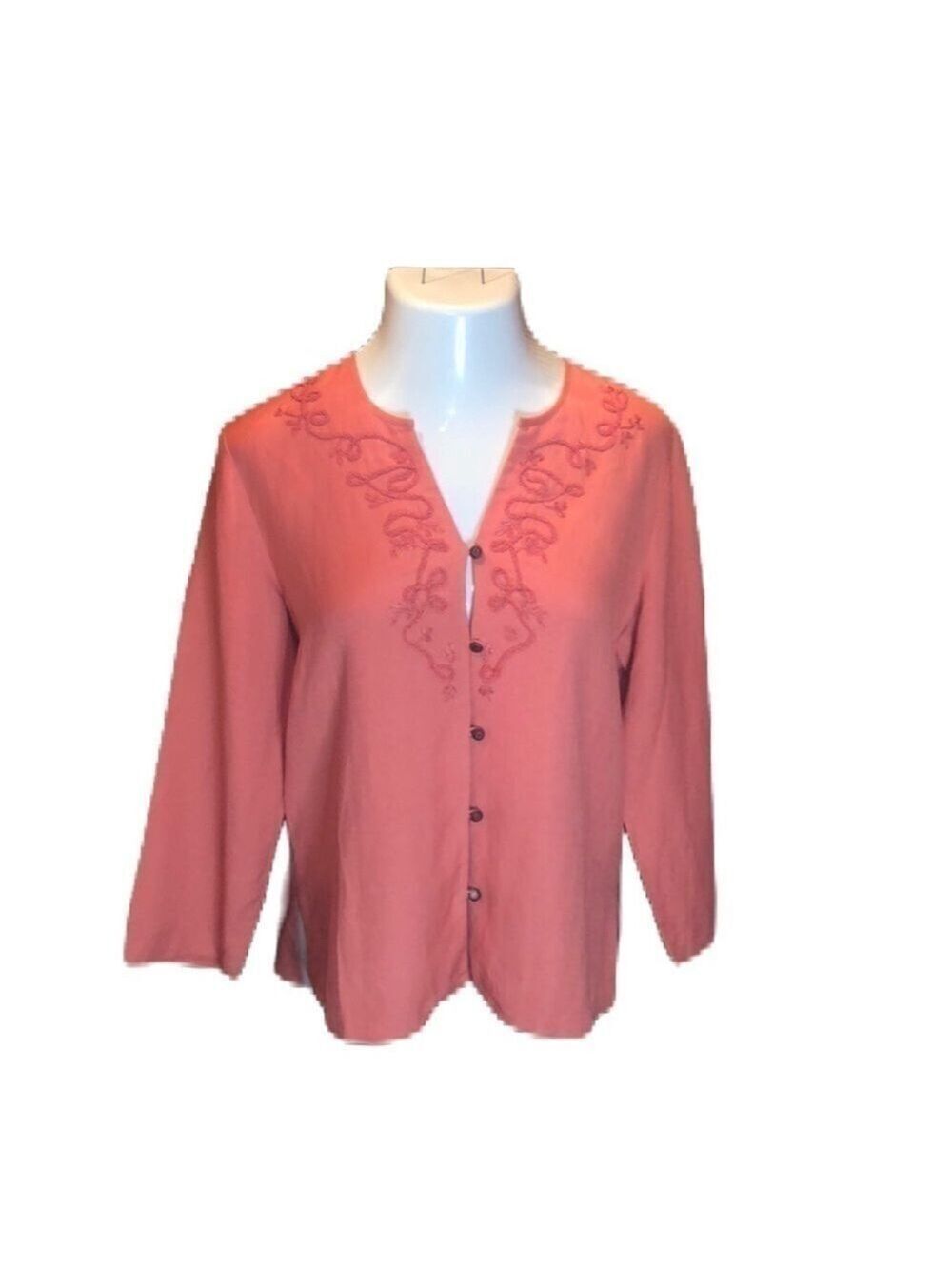 J.H. COLLECTIBLES Coral Lightweight Linen Jacket Size L